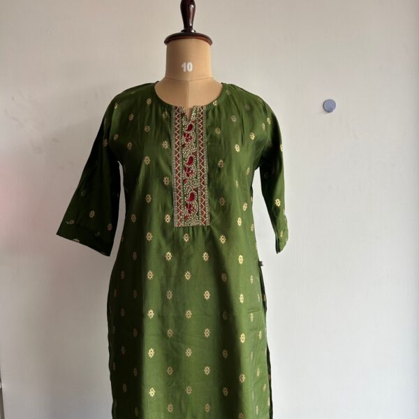 Green Embroidery Kurti