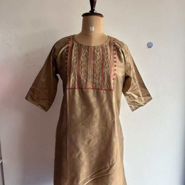 Brown Embroidery Kurti