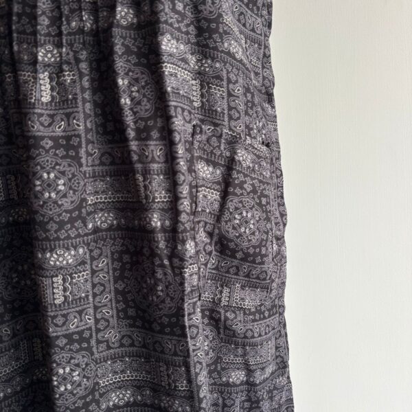 Black Printed V-Neck Alpine Churidar Cut Nighty | Free Size | Chest Width 44″| Length 56″| - Image 3