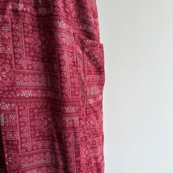 Maroon Printed V-Neck Alpine Churidar Cut Nighty | Free Size | Chest Width 44″| Length 56″| - Image 3