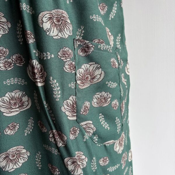 Green Floral Printed V-Neck Alpine Churidar Cut Nighty | Free Size | Chest Width 44″| Length 56″| - Image 3