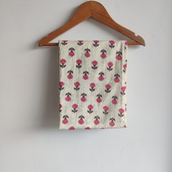 Pink Floral Printed Cotton Kurti Co-ord Set | BK0003 - Image 3