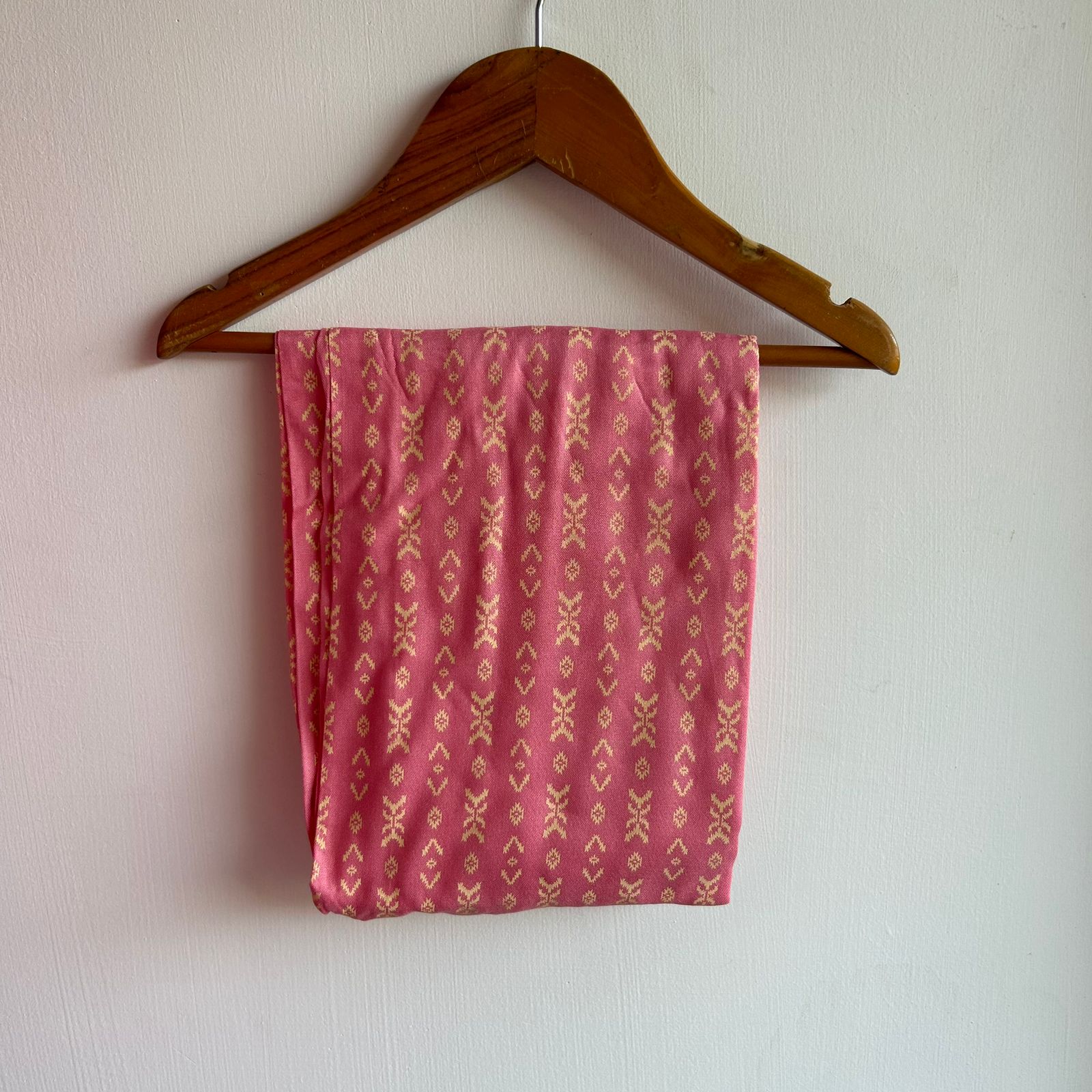 Peach Printed Rayon Full Sleeve Pyjama Set | Free Size | - Image 3