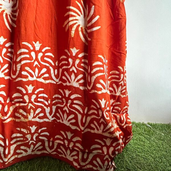 Orange Printed Premium Rayon Feeding Kaftan | Free Size | Chest Width 44″| Length 56″| - Image 2