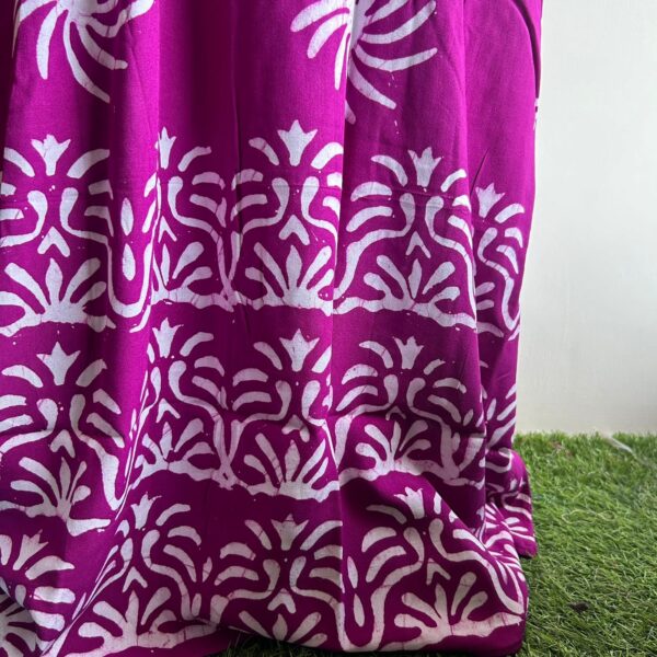 Purple Printed Premium Rayon Feeding Kaftan | Free Size | Chest Width 44″| Length 56″| - Image 2