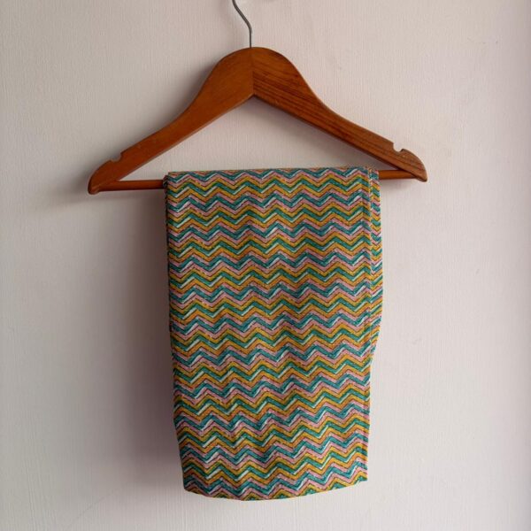 Green And Peach Floral Printed Kantha Cotton Shirt Pyjama Set | Free Size | - Image 3