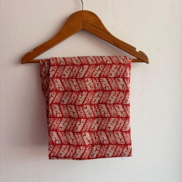 Red And Cream Floral Printed Kantha Cotton Shirt Pyjama Set | Free Size| - Image 3