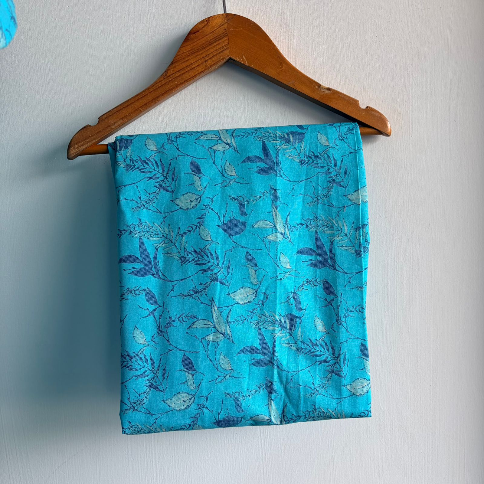 Aqua Blue Printed Pure Cotton Shirt Pyjama Set | Free Size - Image 2